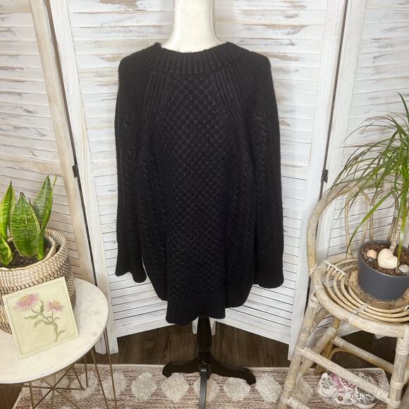 SOFT SURROUNDINGS Women's PLUS 2X Noemi Cable Knit Sweater Pearl Embossed Black - Picture 12 of 13